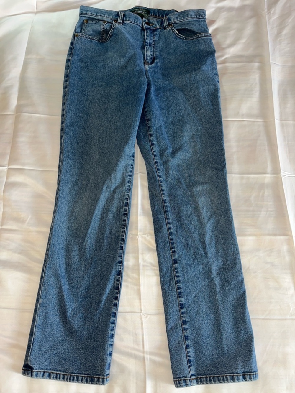 Ralph Lauren LRL Women's Mid-Blue Straight Leg Jeans 12